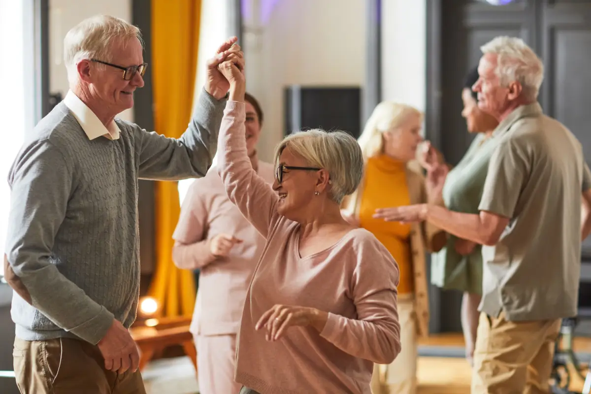 elderly people dancing